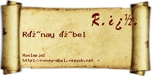 Rónay Ábel névjegykártya