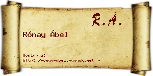 Rónay Ábel névjegykártya
