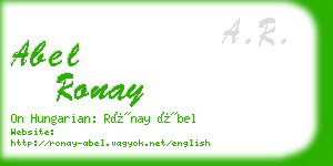 abel ronay business card