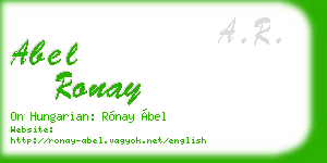 abel ronay business card